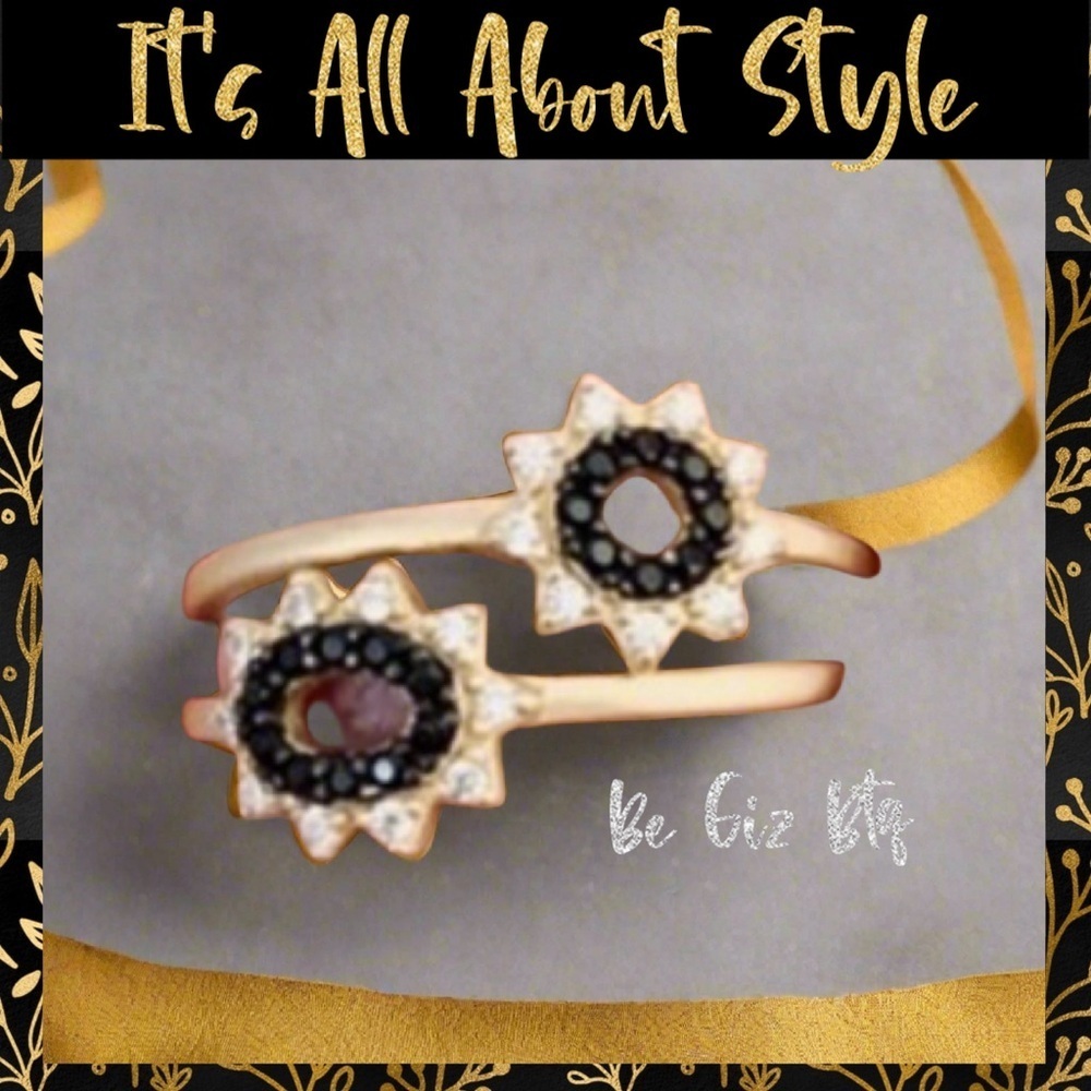 Freida Rothman Authentic Signature Marquise Station 2-Stack Ring